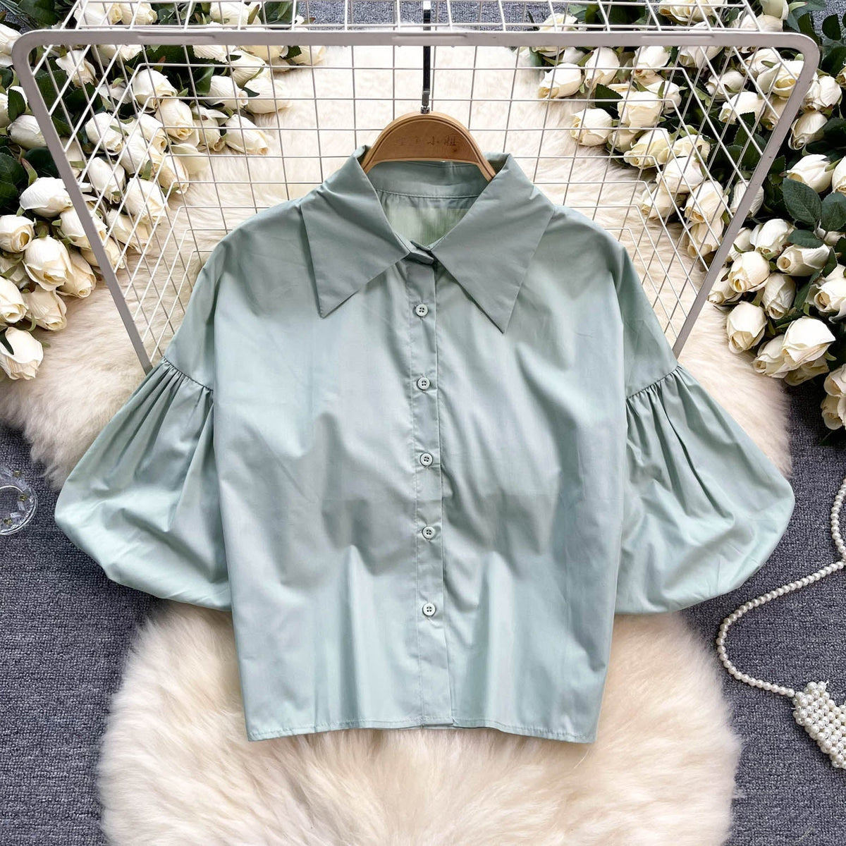 Niş Loose-fit Volan Kollu Gömlek