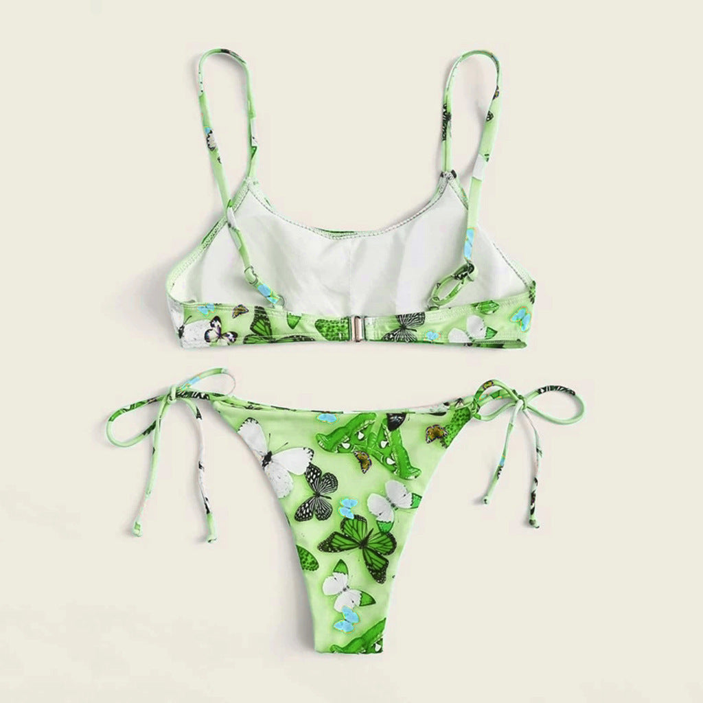 Vintage Baskılı Üç Parça Bikini