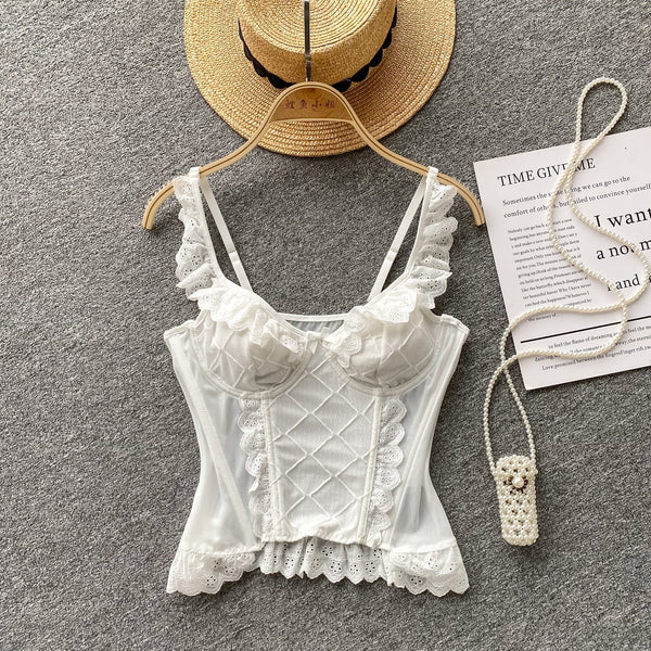 Saray Danteli Patchwork Balık Kemiği Askılı Bluz