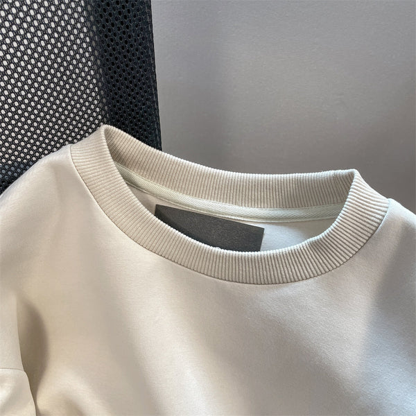 Niche Kemer Düz Renk Sweatshirt