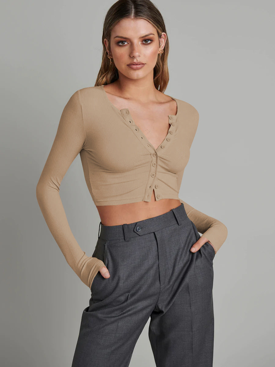 Slim-fit Ribana Desenli Kısa Hırka