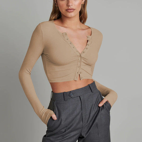 Slim-fit Ribana Desenli Kısa Hırka