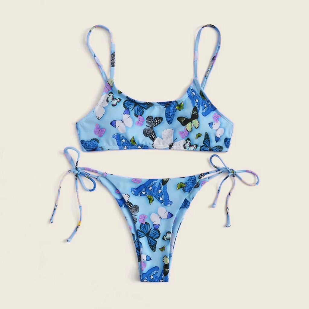 Vintage Baskılı Üç Parça Bikini