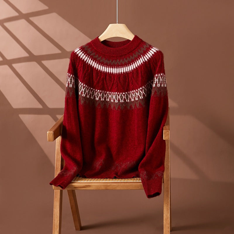Vintage Desenli Yün Kazak DMC-D744