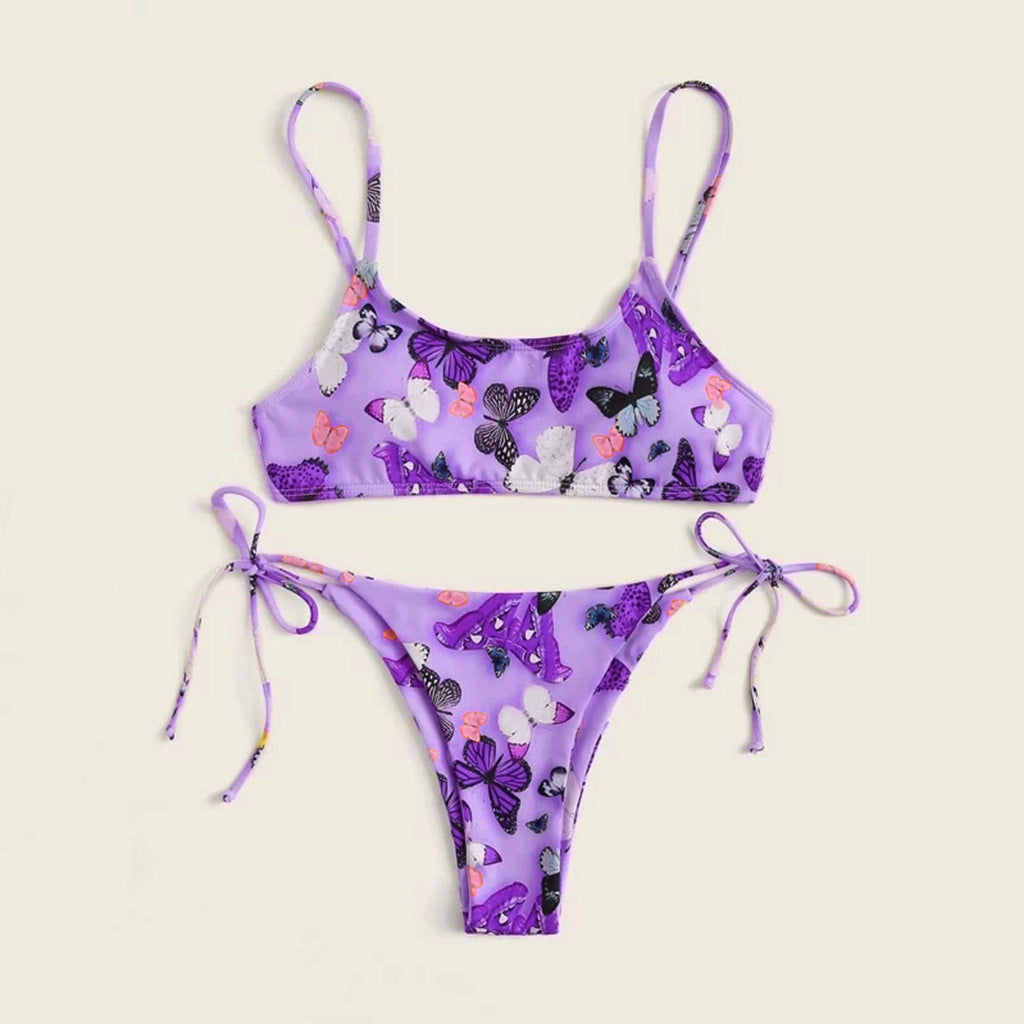 Vintage Baskılı Üç Parça Bikini