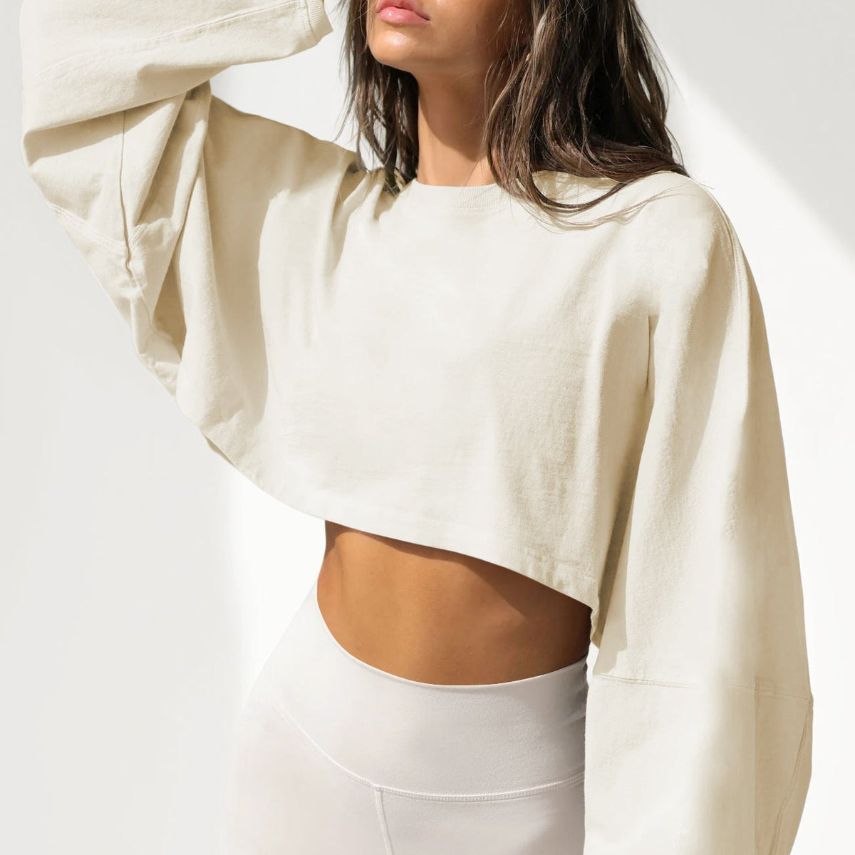 Karın Açık Oversize Örgü Sweatshirt