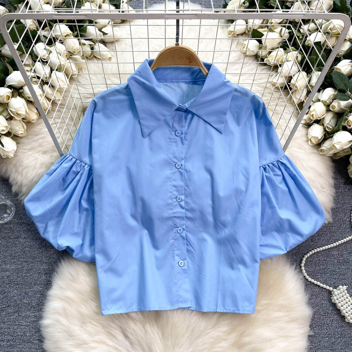 Niş Loose-fit Volan Kollu Gömlek