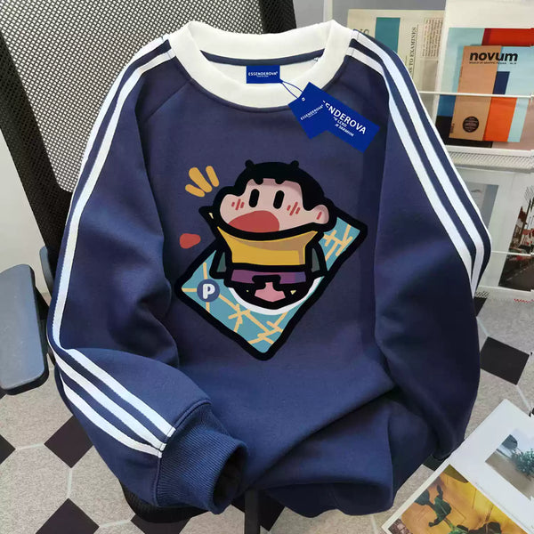 Crayon Shin-chan Baskılı Yuvarlak Yaka Sweatshirt
