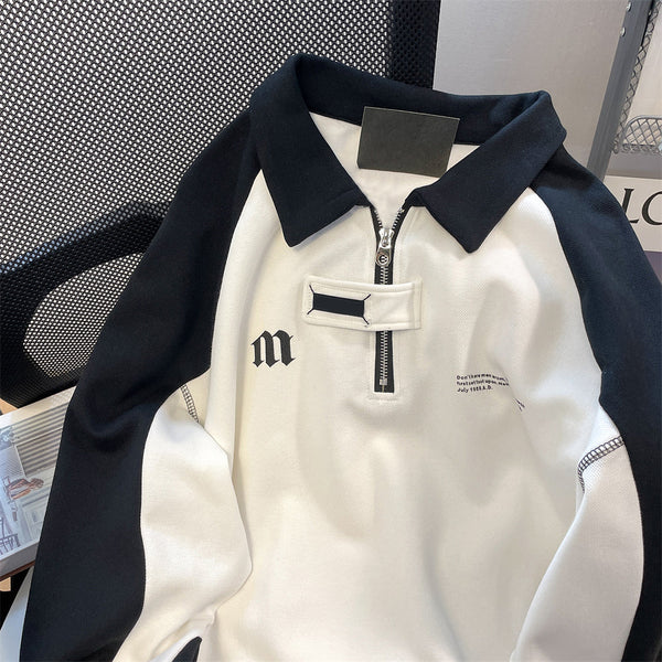 Üniforma Tarzı Polo Fermuarlı Sweatshirt