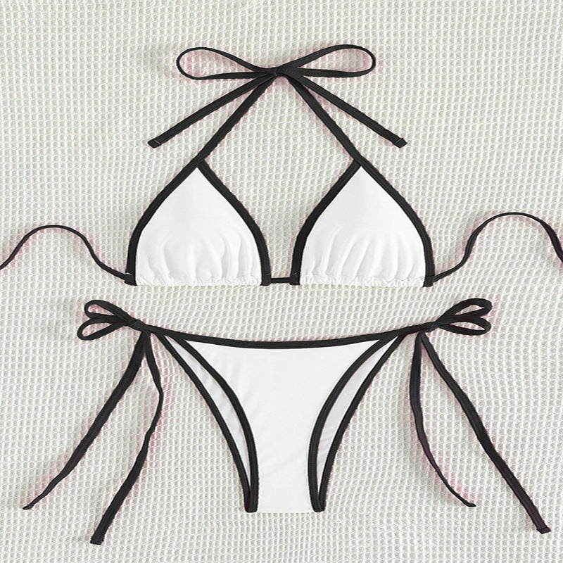 Renkli Seksi Yırtık Bikini Mayo