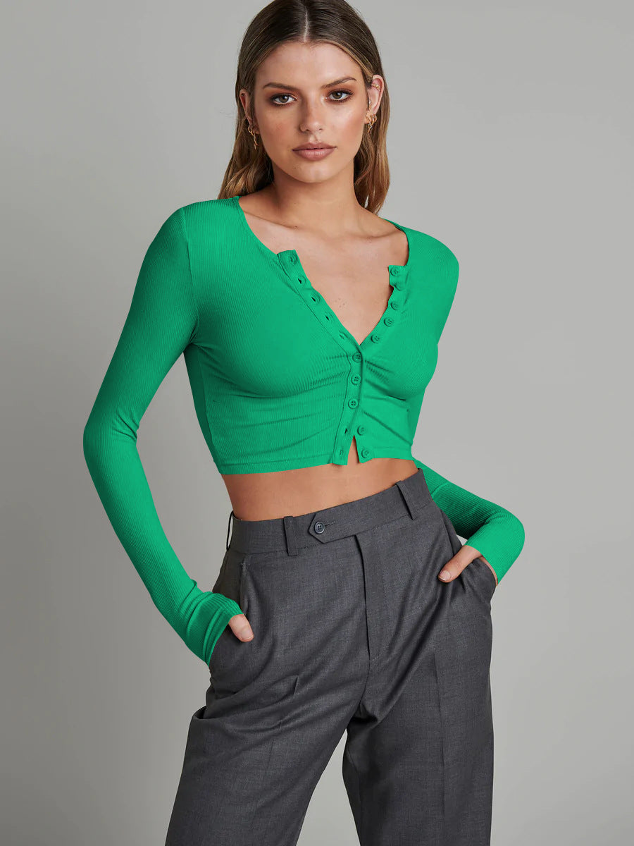 Slim-fit Ribana Desenli Kısa Hırka