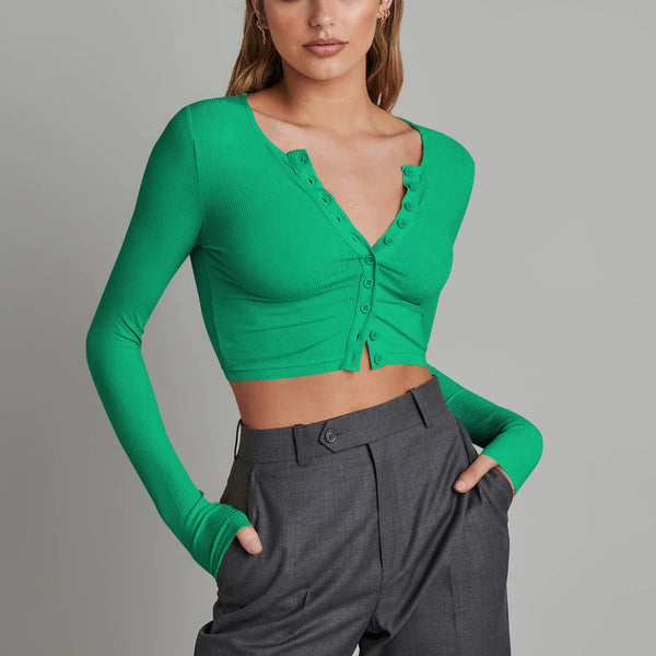 Slim-fit Ribana Desenli Kısa Hırka