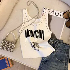 Şık Studlu Monogram Baskılı Atlet