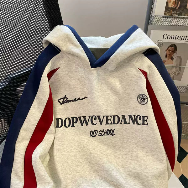 Monogramlı Baskılı Oversized Kapüşonlu Sweatshirt