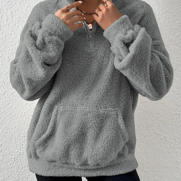 Yüksek Yaka Yumuşak Polar Sweatshirt