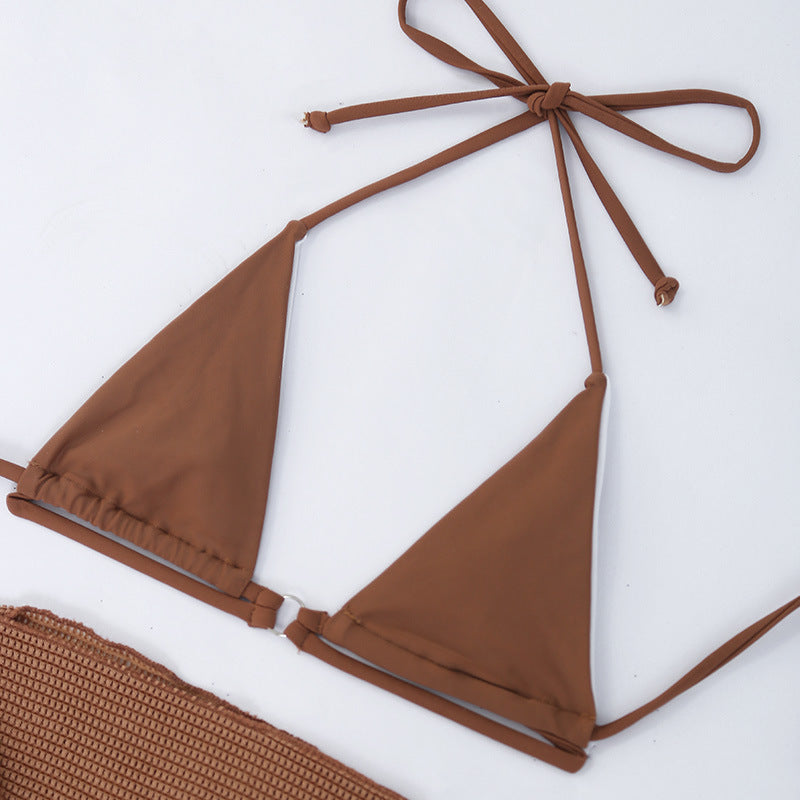 Üç Parçalı Askılı Şık Plaj Tatili Bikini