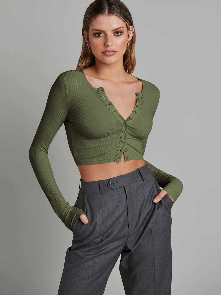Slim-fit Ribana Desenli Kısa Hırka