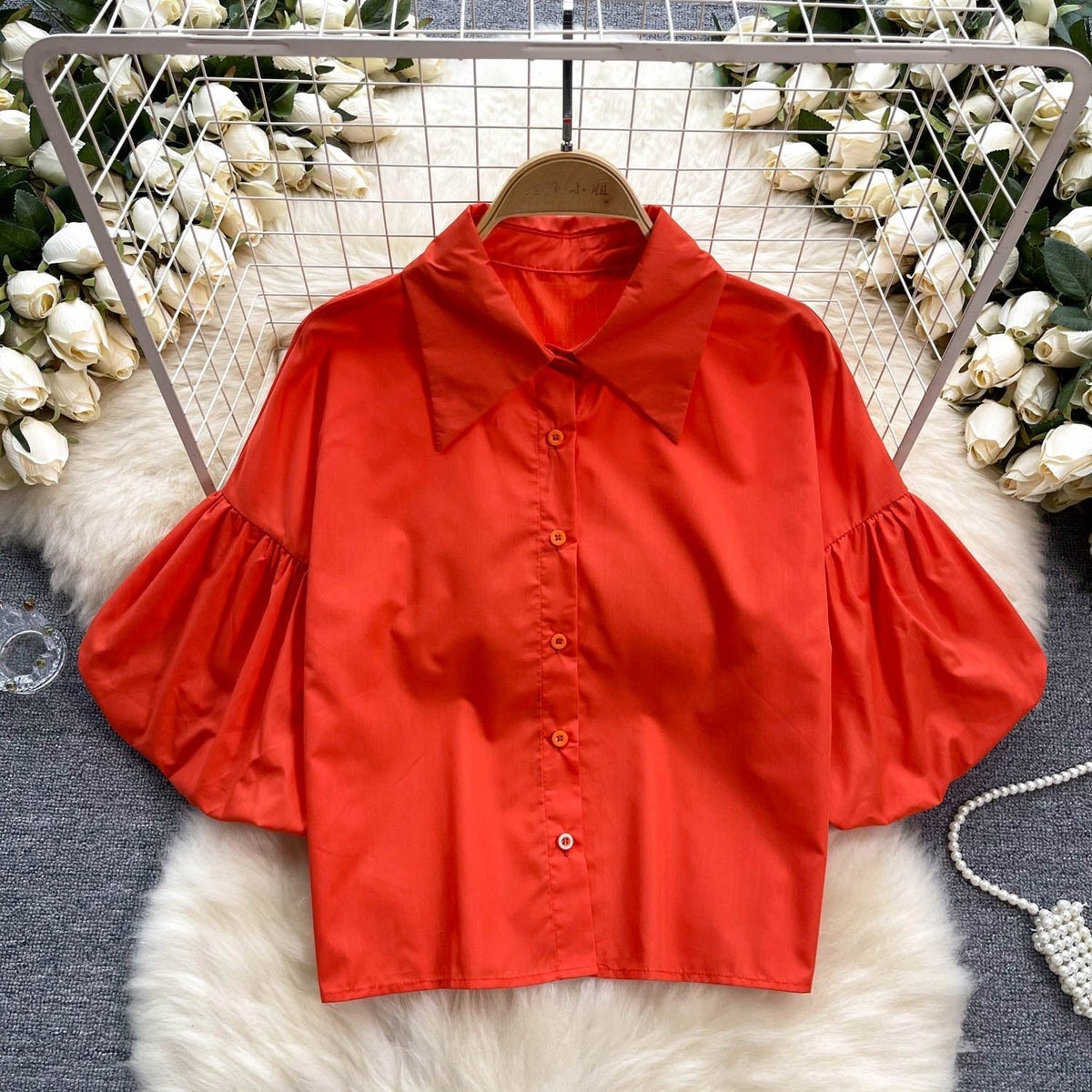 Niş Loose-fit Volan Kollu Gömlek