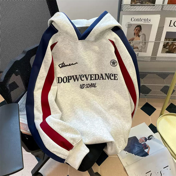 Monogramlı Baskılı Oversized Kapüşonlu Sweatshirt