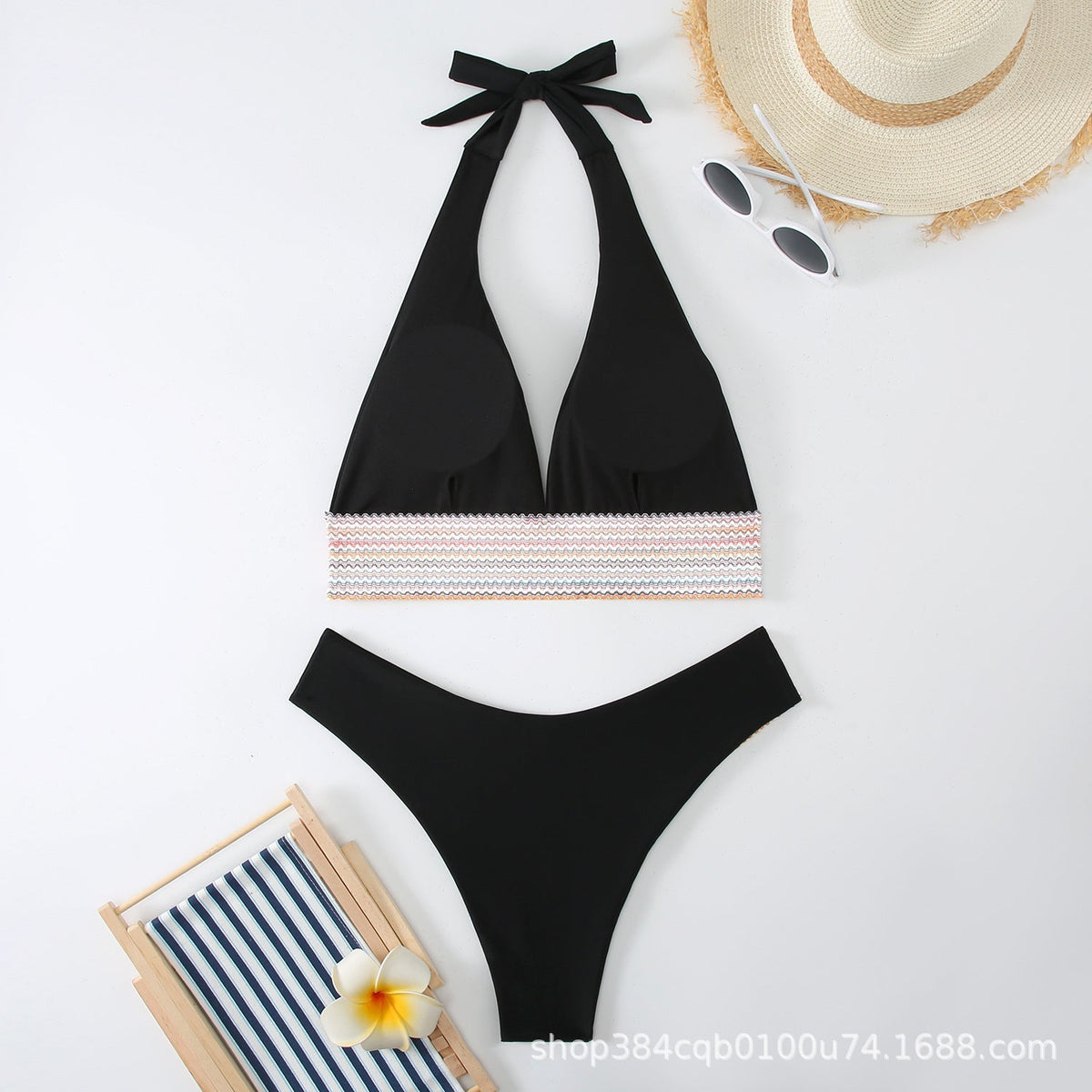 Sıkı Düz Renk Sırt Açık Bikini