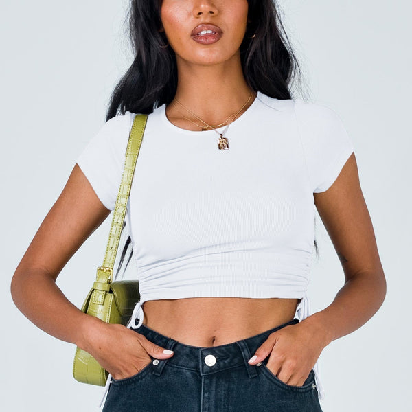 Midriff Açık Çizgili Kısa Üst