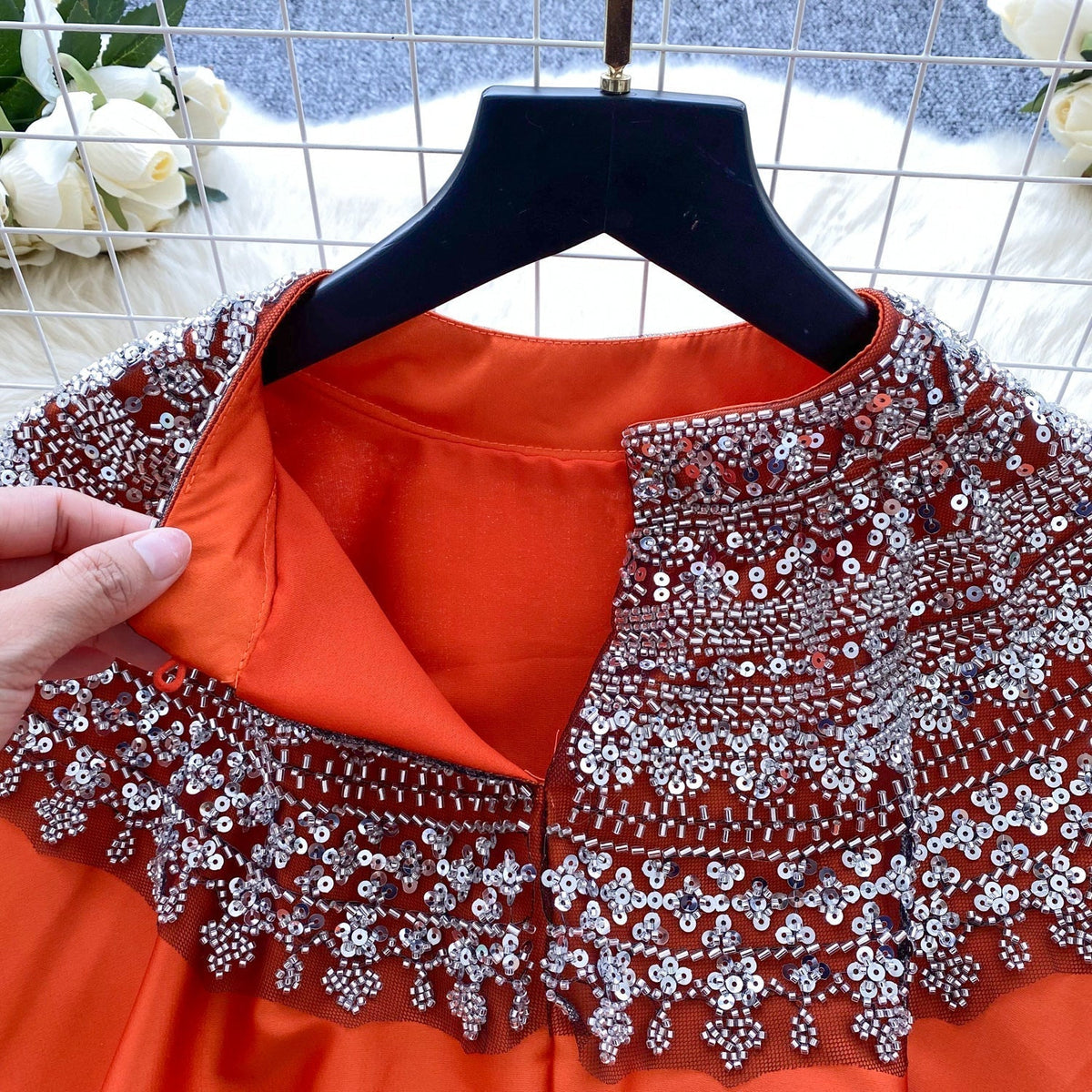 Etnik Stil Boncuklu Yarasa Kol Gömlek