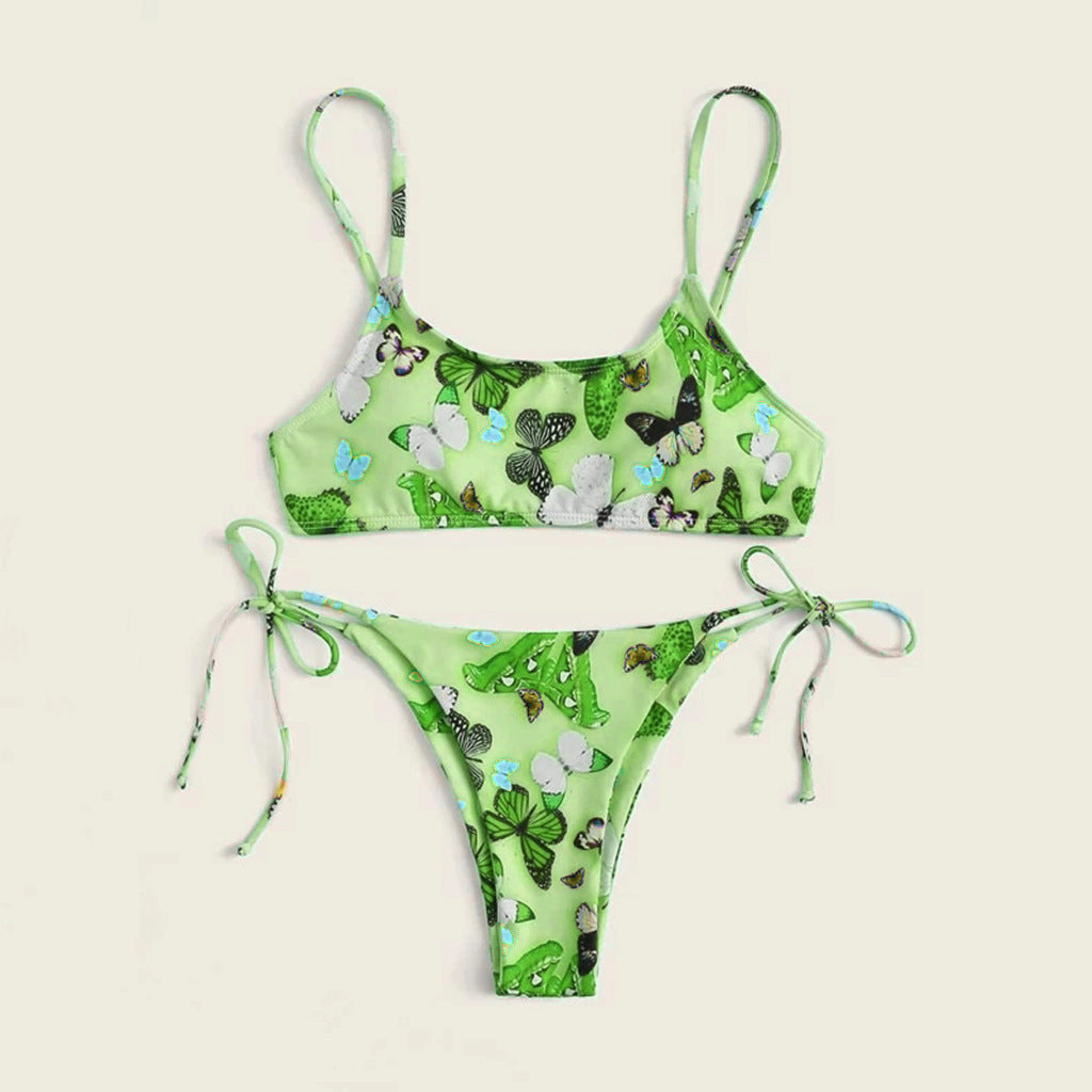 Vintage Baskılı Üç Parça Bikini