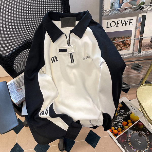 Üniforma Tarzı Polo Fermuarlı Sweatshirt