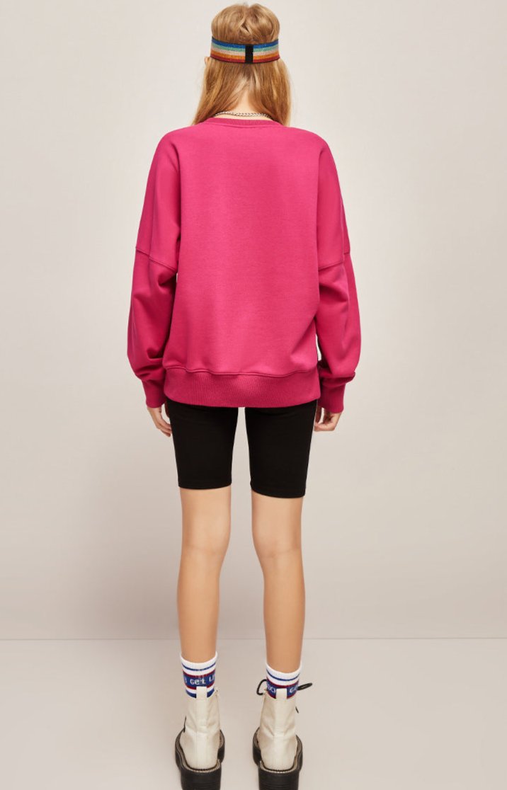 Yuvarlak Yaka Şeker Renkli Sweatshirt