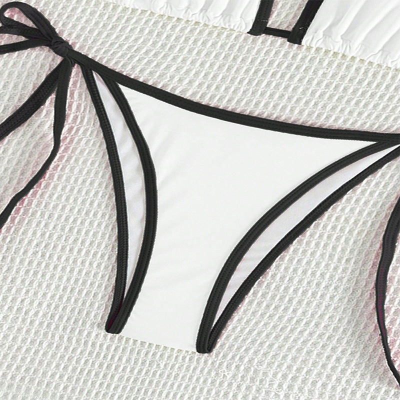 Renkli Seksi Yırtık Bikini Mayo
