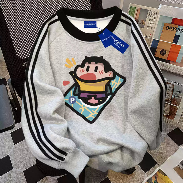 Crayon Shin-chan Baskılı Yuvarlak Yaka Sweatshirt