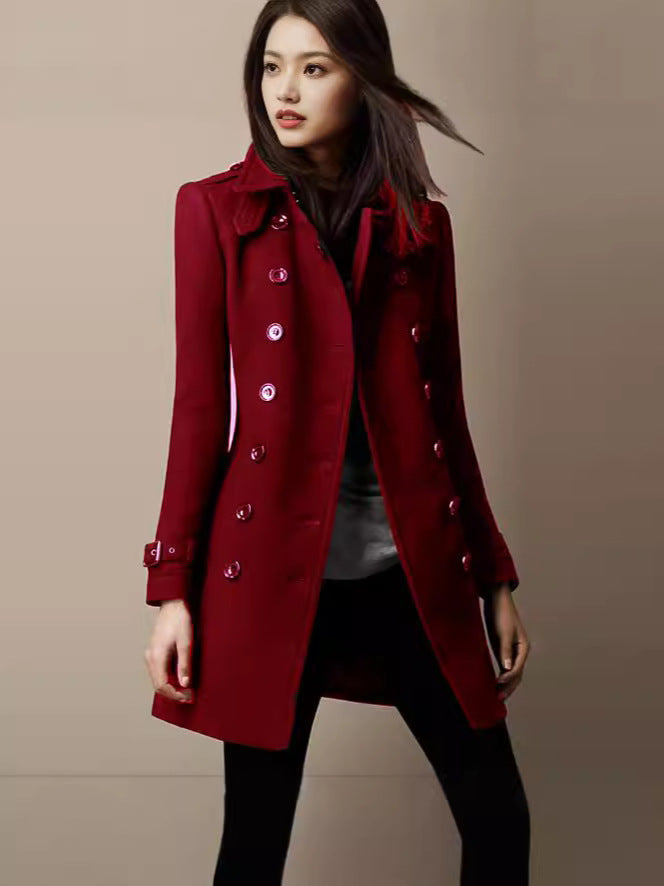 Niş İki Düğmeli Tweed Palto