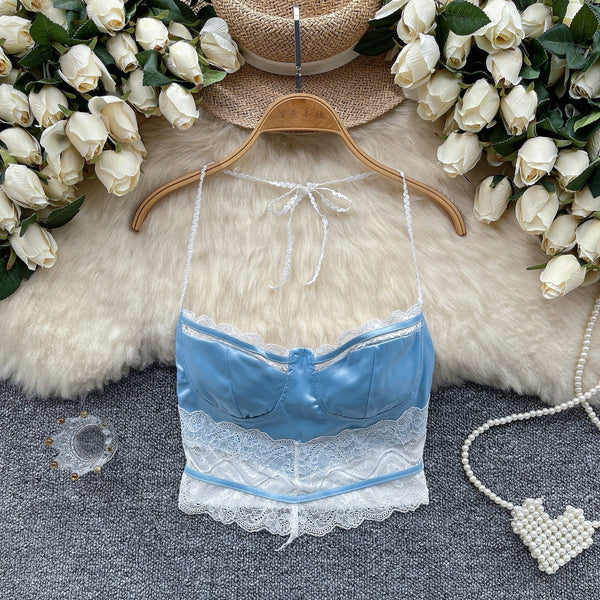 Sweetie Dantel Patchwork Halter Atlet