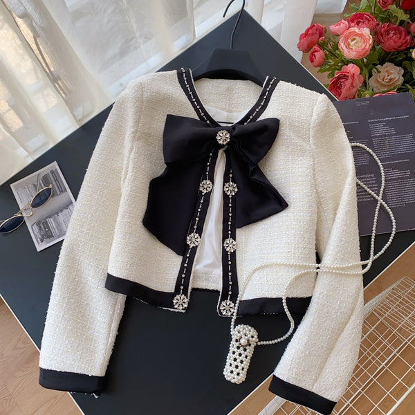 Premium Fiyonk Boncuklu Tweed Üst