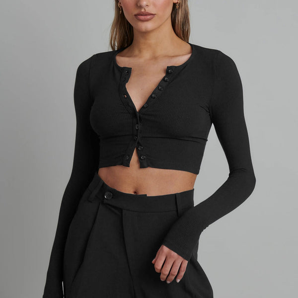 Slim-fit Ribana Desenli Kısa Hırka