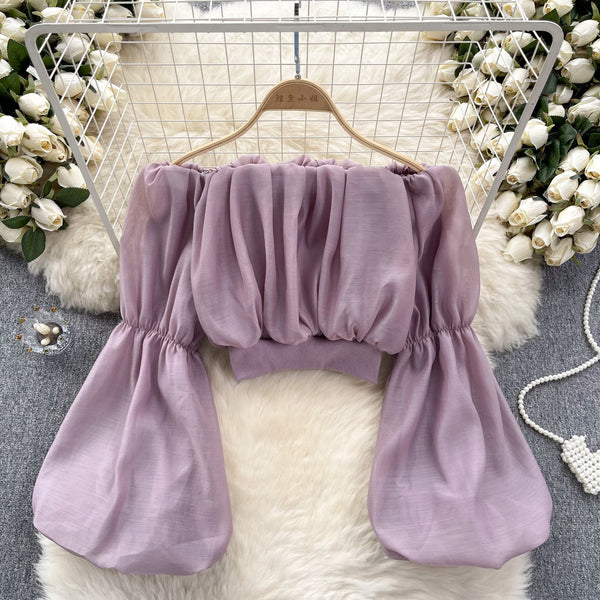 Seksiy Off-shoulder Volanlı Şifon Bluz