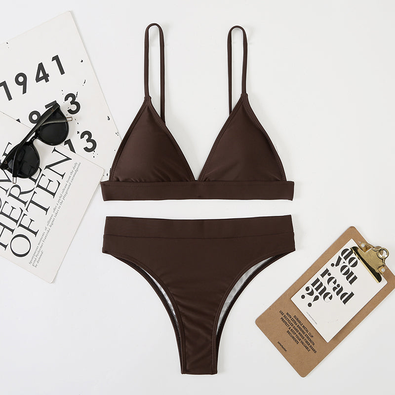 Düz Renk Şık Yastıklı Bikini