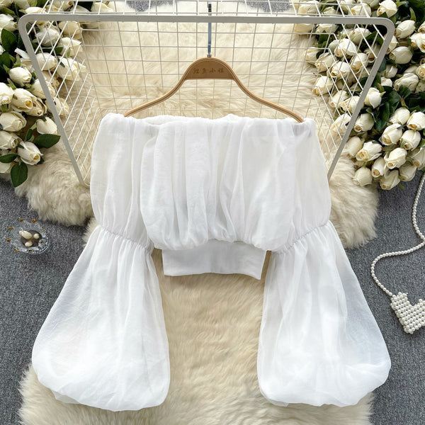 Seksiy Off-shoulder Volanlı Şifon Bluz