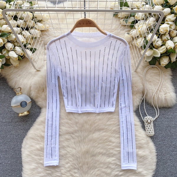 Rhinestone Taşlı Mesh Alt Tişört
