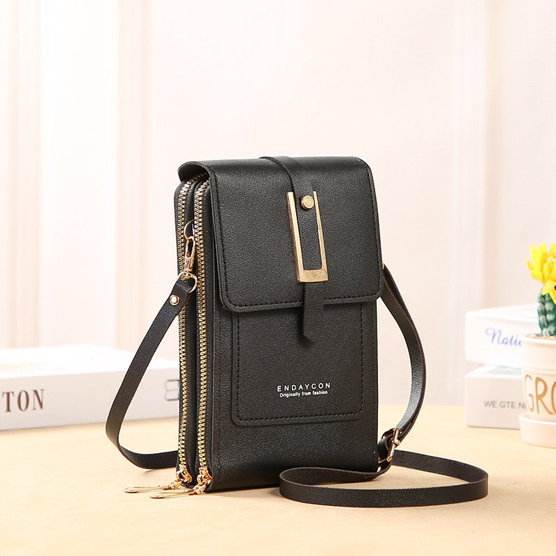 Bellachicha Deri Akıllı Telefon Clutch | Dokunmatik Ekran Pencereli Kadın Çantası