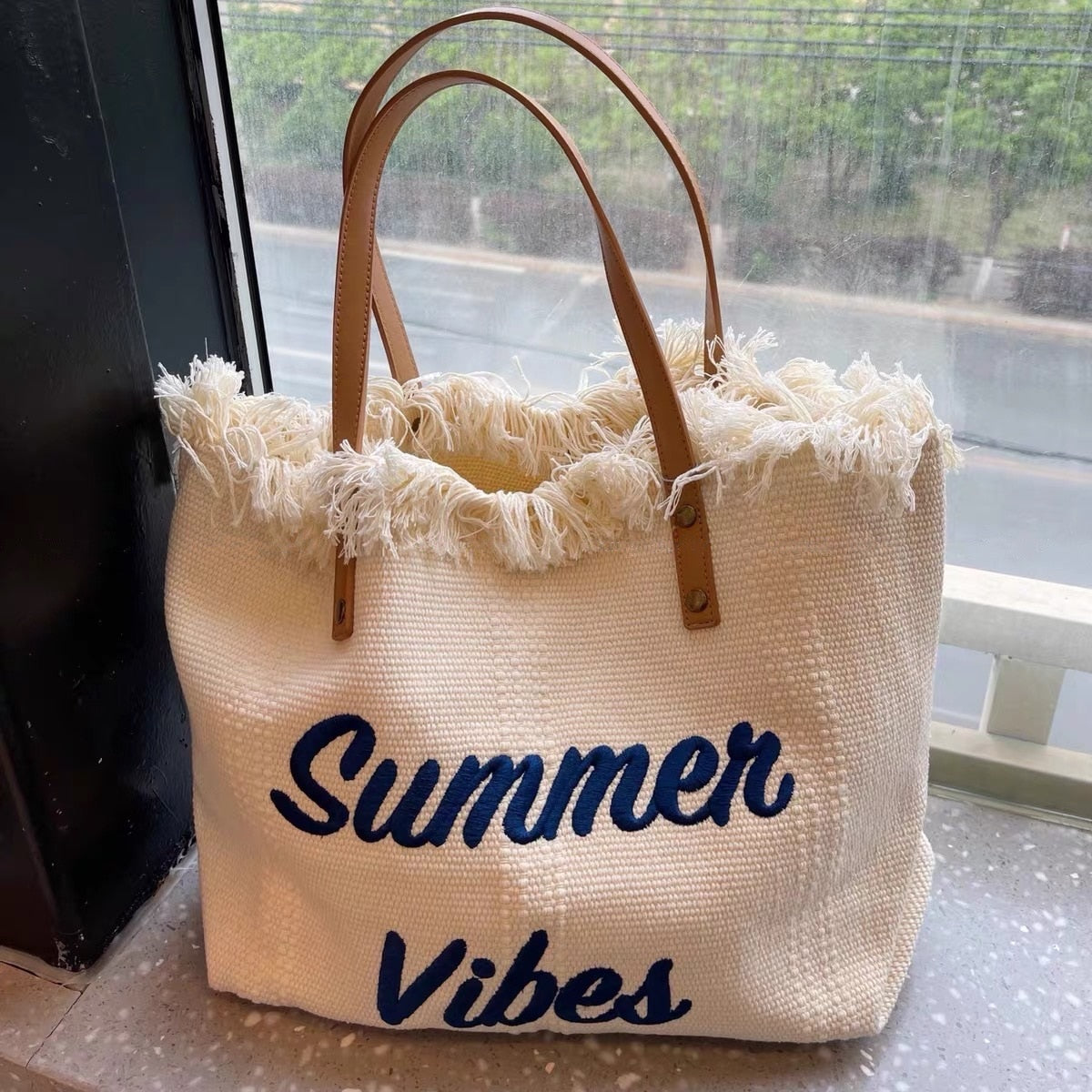 Bellachicha Yaz Vibes Plaj Çantası | Renkli Yaz Desenli Plaj Çantası