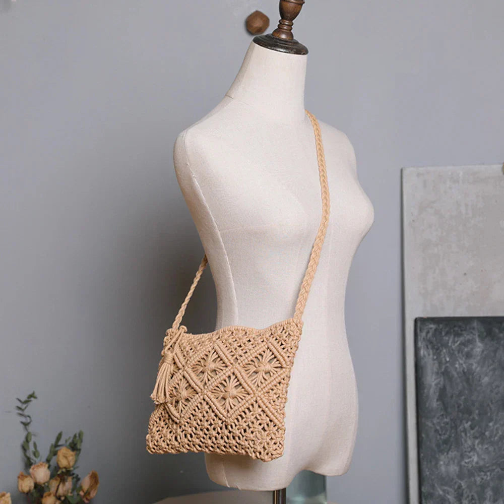 Bellachicha – Kadınlar için Dokuma Hasır Boho Omuz Çantası