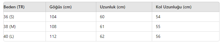 KADIN KAZAK HY1231