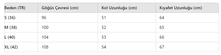 KADIN KAZAK HY1254