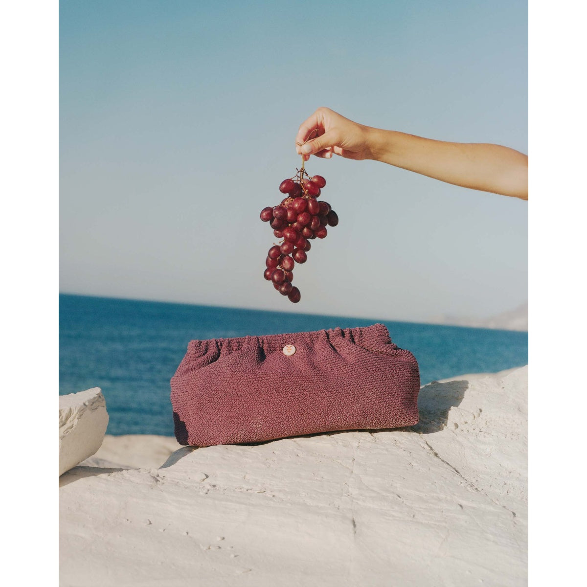 Monokrom Kırışık Clutch Çanta