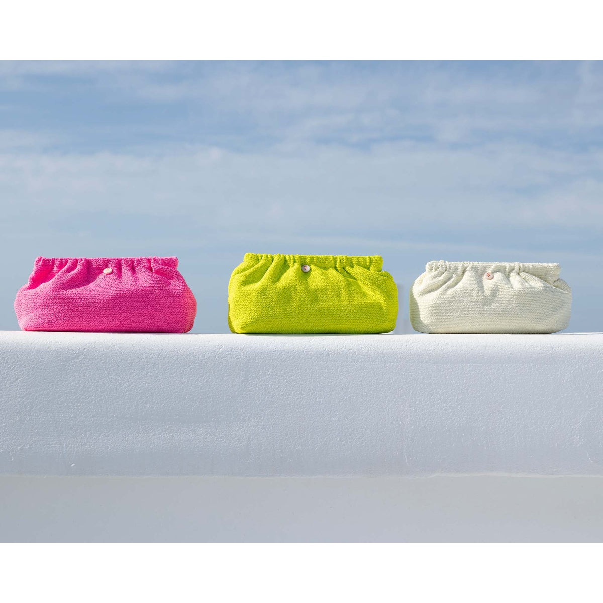 Monokrom Kırışık Clutch Çanta