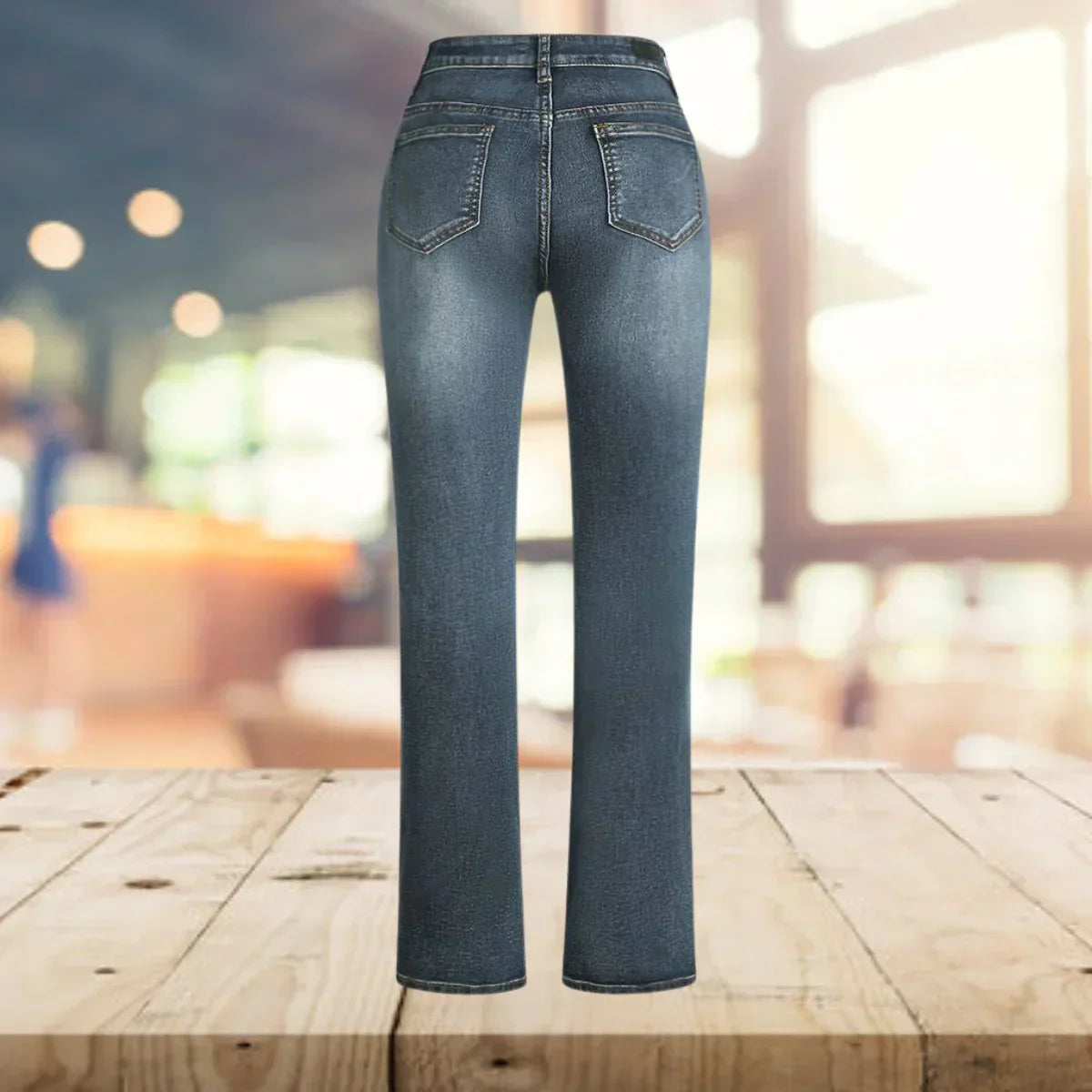 Yvonne | Vintage Tarzı Rahat Desenli Denim Salaş Pantolon