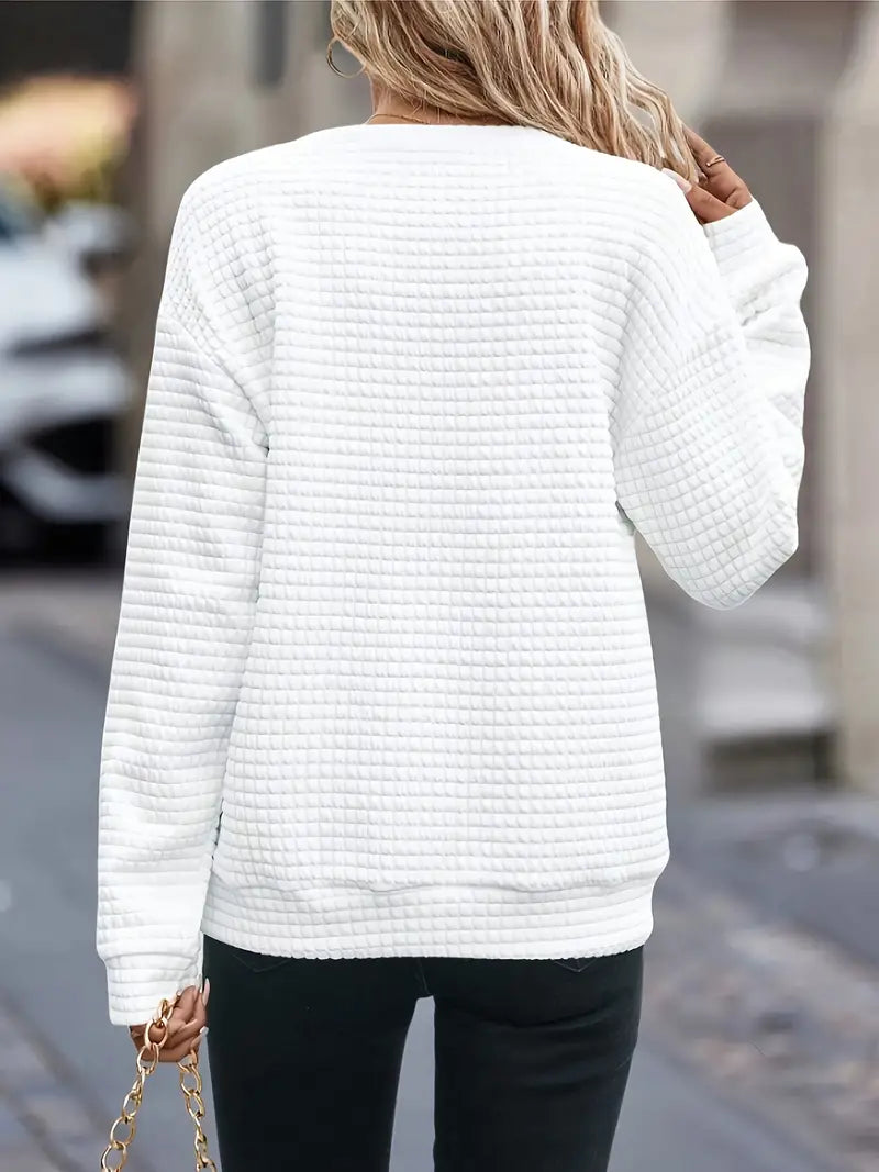 Audrey – bahar için yarım fermuarlı rahat uzun kollu sweatshirt